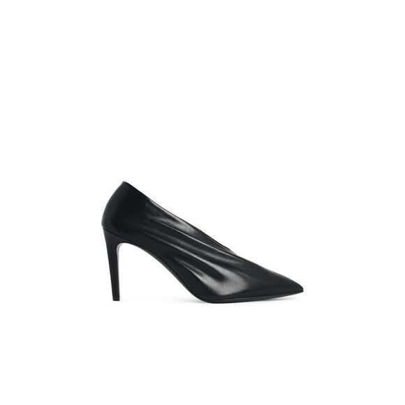 KHAITE Shoes - Khaite 'Miriam 85' Black Leather Pumps Women